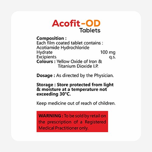 Acofit-OD, Compositions of Acofit-OD are Acotiamide Tablets 100mg, Acofit-OD offered by Janus Biotech