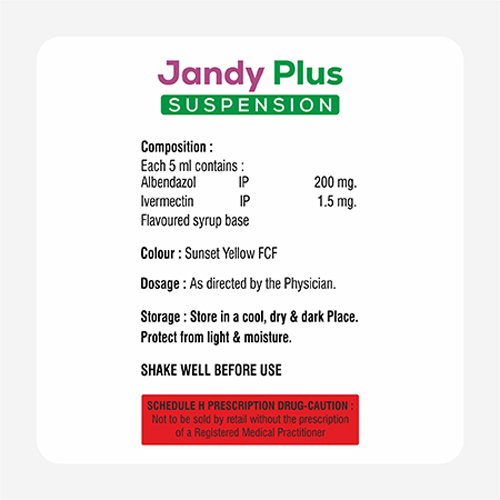 Jandy-Plus, Compositions of Jandy-Plus are Albendazole & lvermectin Suspension, Jandy-Plus offered by Janus Biotech