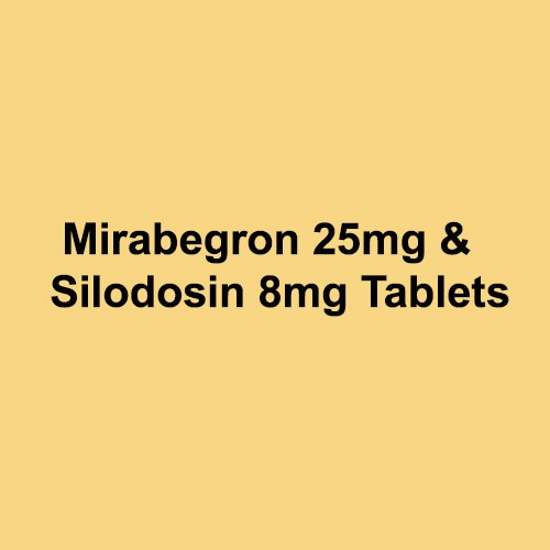 Mirabegron 25mg & Silodosin 8mg Tablets, Compositions of Mirabegron 25mg & Silodosin 8mg Tablets are Mirabegron 25mg & Silodosin 8mg Tablets, Mirabegron 25mg & Silodosin 8mg Tablets offered by Janus Biotech