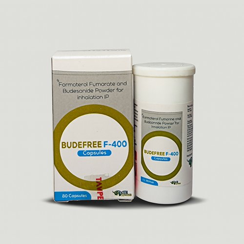 Budefree F-400 Capsules, Compositions of Budefree F-400 Capsules are Formoterol Fumarate and Budesonide Powder for inhalation IP, Budefree F-400 Capsules offered by Janus Biotech