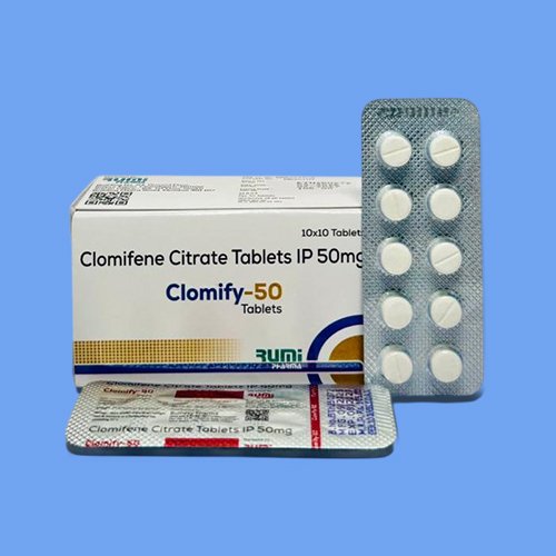 Clomify-50 Tablets, Compositions of Clomify-50 Tablets are Clomifene Citrate Tablets IP 50mg, Clomify-50 Tablets offered by Janus Biotech
