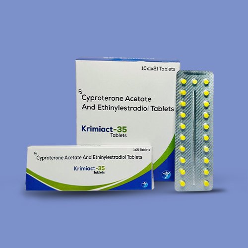 Krimiact-35 Tablets, Compositions of Krimiact-35 Tablets are Cyproterone Acetate And Ethinylestradiol Tablets, Krimiact-35 Tablets offered by Janus Biotech