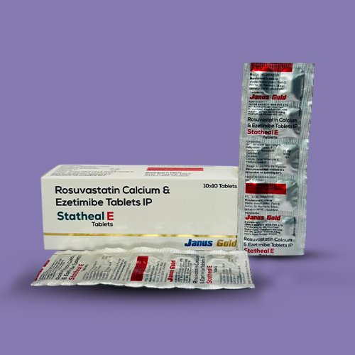 Statheal E Tablets, Compositions of Statheal E Tablets are Rosuvastatin Calcium & Ezetimibe Tablets IP, Statheal E Tablets offered by Janus Biotech