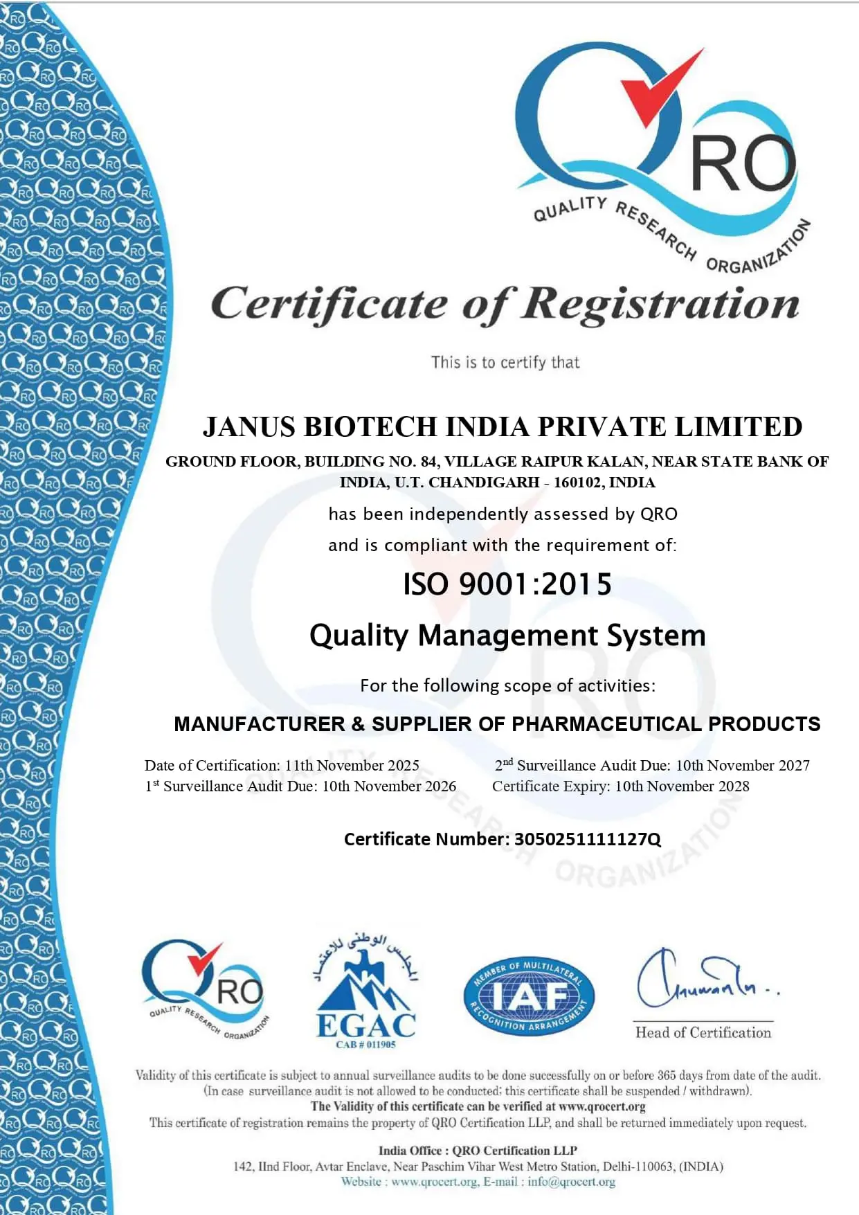 ISO Certification