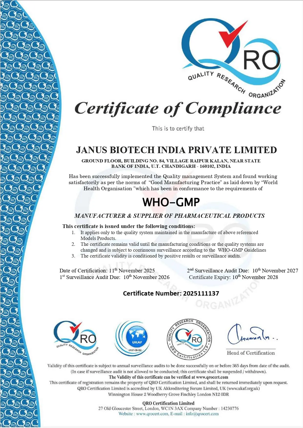 GMP Certification